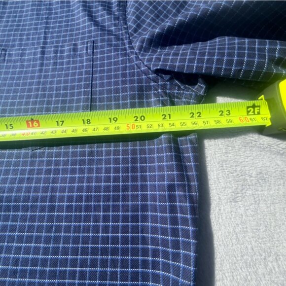 Claiborne Men's Blue and Blue/Red Plaid Slim Fit Dress Shirts Set 2 - Picture 6 of 16